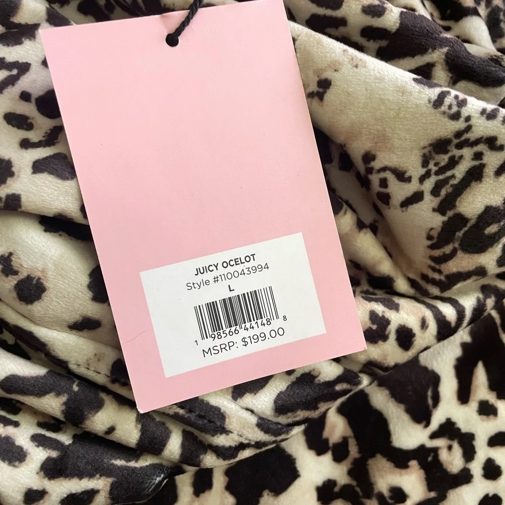 Juicy Couture Black and Cream Ocelot-Print Wide-Leg Pant track suit - Picture 2 of 4